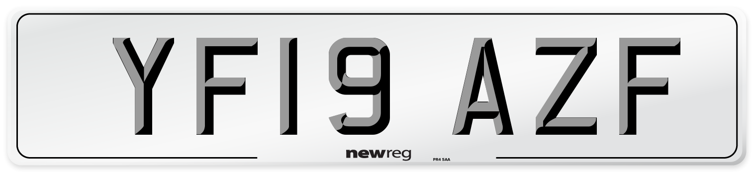YF19 AZF Number Plate from New Reg